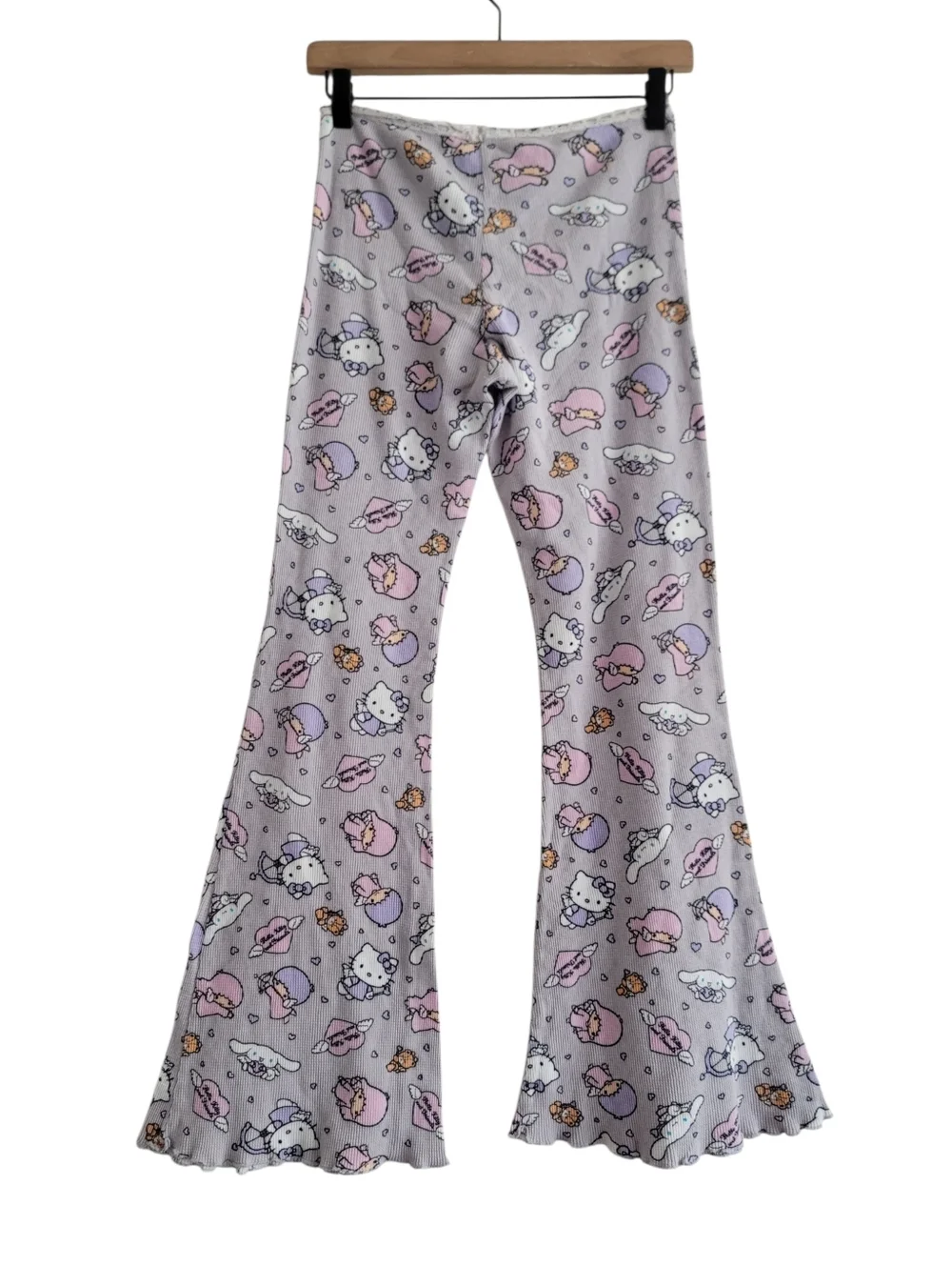 Hello‎ Kitty and Friends Sanrio Forever 21 Waffle Knit Flared Pajama Pants Lace